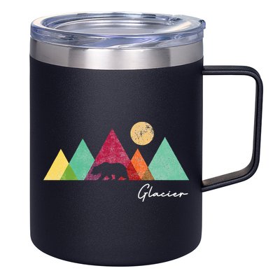 Retro Glacier National Park Montana 12oz Stainless Steel Coffee Mug