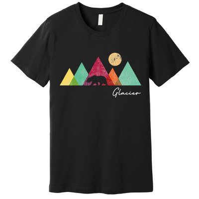 Retro Glacier National Park Montana Premium T-Shirt