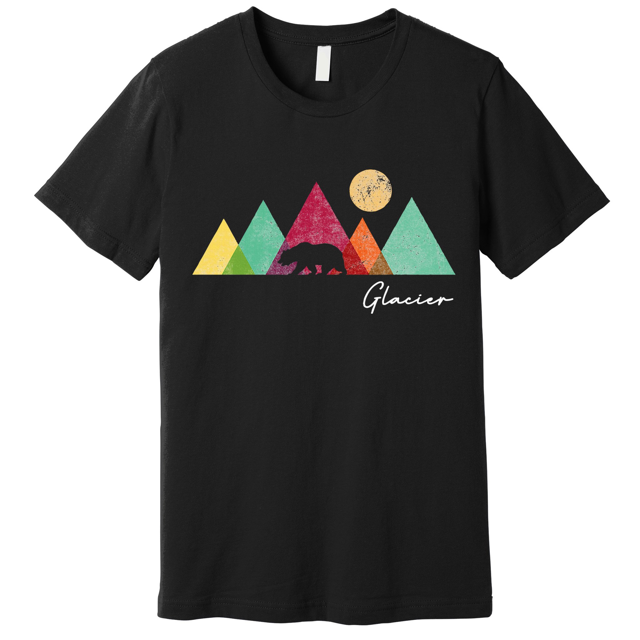 Retro Glacier National Park Montana Premium T-Shirt