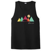 Retro Glacier National Park Montana PosiCharge Competitor Tank