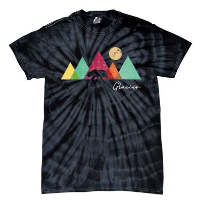 Retro Glacier National Park Montana Tie-Dye T-Shirt