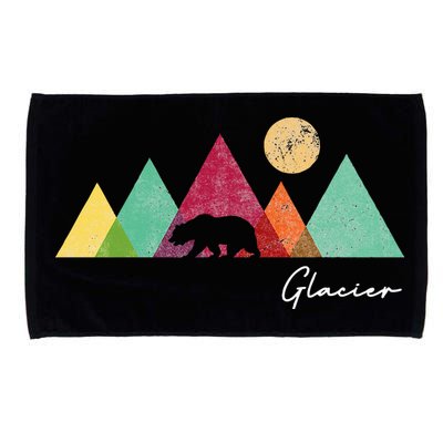 Retro Glacier National Park Montana Microfiber Hand Towel