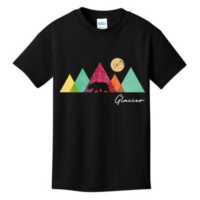 Retro Glacier National Park Montana Kids T-Shirt