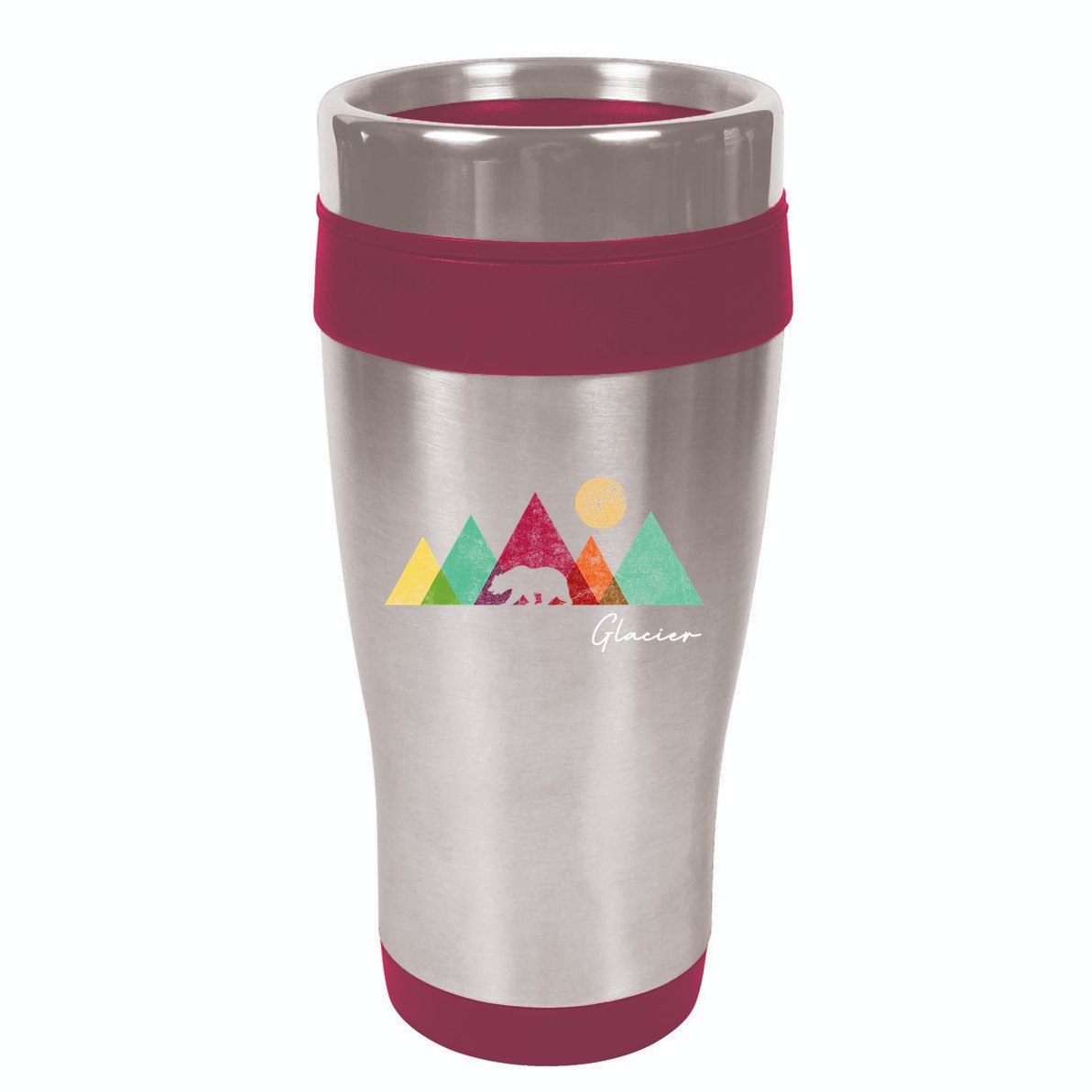 Retro Glacier National Park Montana 16oz Travel Tumbler