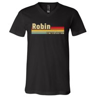 Robin Gift Name Personalized Birthday Funny Christmas V-Neck T-Shirt