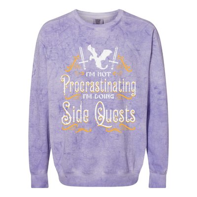 Rpg Gamer Not Procrastinating Side Quest Funny Colorblast Crewneck Sweatshirt