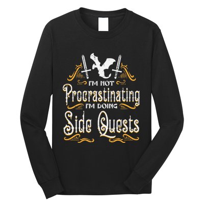 Rpg Gamer Not Procrastinating Side Quest Funny Long Sleeve Shirt