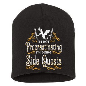 Rpg Gamer Not Procrastinating Side Quest Funny Short Acrylic Beanie