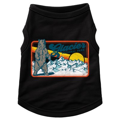 Retro Glacier National Park 80's Bear Graphic 80s Meaningful Gift Doggie Tank