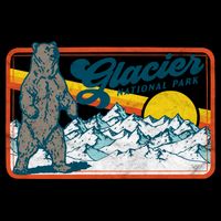 Retro Glacier National Park 80's Bear Graphic 80s Meaningful Gift City Backpack