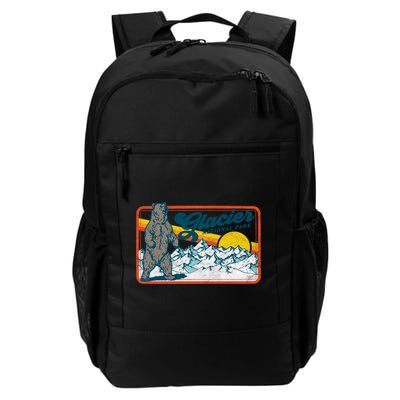 Retro Glacier National Park 80's Bear Graphic 80s Meaningful Gift Backpack