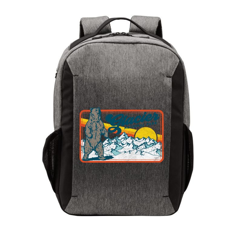Retro Glacier National Park 80's Bear Graphic 80s Meaningful Gift Vector Backpack
