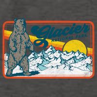 Retro Glacier National Park 80's Bear Graphic 80s Meaningful Gift Vector Backpack