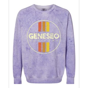 Retro Geneseo New York Colorblast Crewneck Sweatshirt