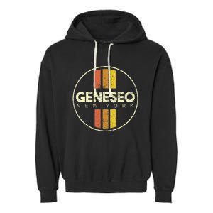 Retro Geneseo New York Garment-Dyed Fleece Hoodie