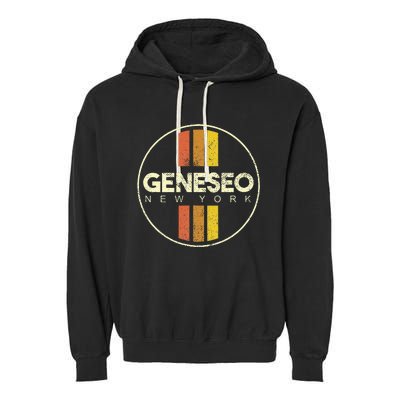 Retro Geneseo New York Garment-Dyed Fleece Hoodie