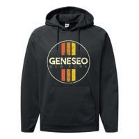 Retro Geneseo New York Performance Fleece Hoodie