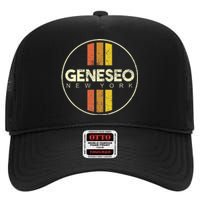 Retro Geneseo New York High Crown Mesh Back Trucker Hat