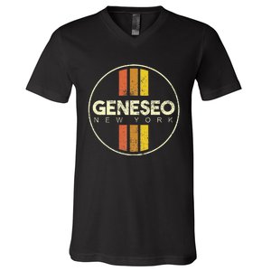 Retro Geneseo New York V-Neck T-Shirt