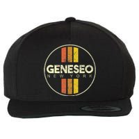 Retro Geneseo New York Wool Snapback Cap