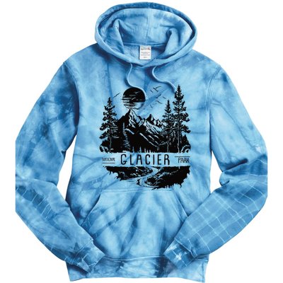 Retro Glacier National Park Us Vintage Glacier Tie Dye Hoodie