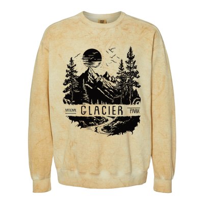 Retro Glacier National Park Us Vintage Glacier Colorblast Crewneck Sweatshirt