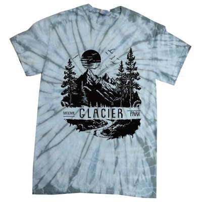 Retro Glacier National Park Us Vintage Glacier Tie-Dye T-Shirt