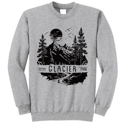 Retro Glacier National Park Us Vintage Glacier Tall Sweatshirt