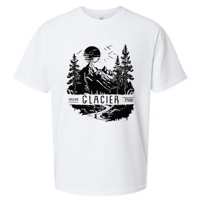 Retro Glacier National Park Us Vintage Glacier Sueded Cloud Jersey T-Shirt