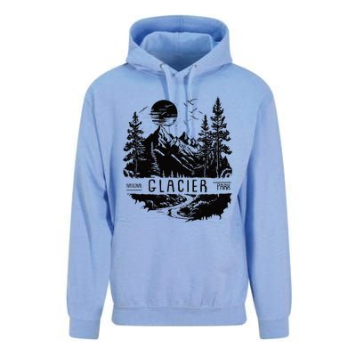 Retro Glacier National Park Us Vintage Glacier Unisex Surf Hoodie