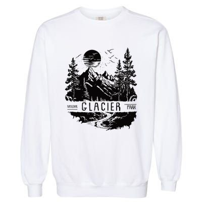 Retro Glacier National Park Us Vintage Glacier Garment-Dyed Sweatshirt