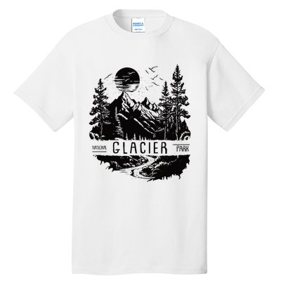 Retro Glacier National Park Us Vintage Glacier Tall T-Shirt