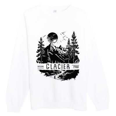 Retro Glacier National Park Us Vintage Glacier Premium Crewneck Sweatshirt