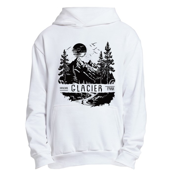 Retro Glacier National Park Us Vintage Glacier Urban Pullover Hoodie