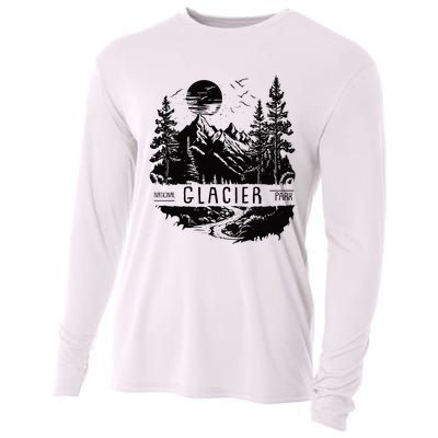 Retro Glacier National Park Us Vintage Glacier Cooling Performance Long Sleeve Crew