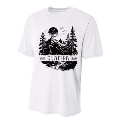 Retro Glacier National Park Us Vintage Glacier Performance Sprint T-Shirt