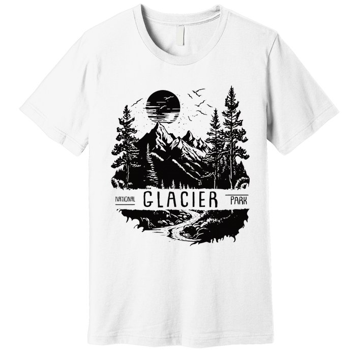 Retro Glacier National Park Us Vintage Glacier Premium T-Shirt