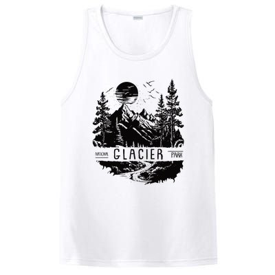 Retro Glacier National Park Us Vintage Glacier PosiCharge Competitor Tank