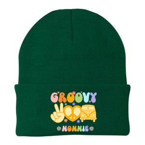 Retro Groovy Nonnie Grandma Family Matching Mothers Day Knit Cap Winter Beanie