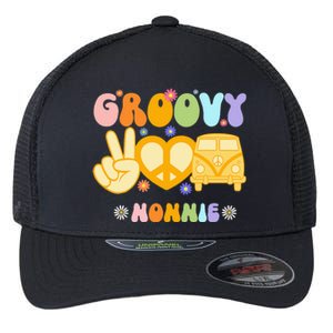 Retro Groovy Nonnie Grandma Family Matching Mothers Day Flexfit Unipanel Trucker Cap