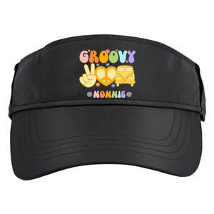 Retro Groovy Nonnie Grandma Family Matching Mothers Day Adult Drive Performance Visor