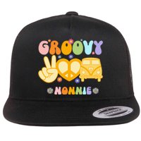 Retro Groovy Nonnie Grandma Family Matching Mothers Day Flat Bill Trucker Hat