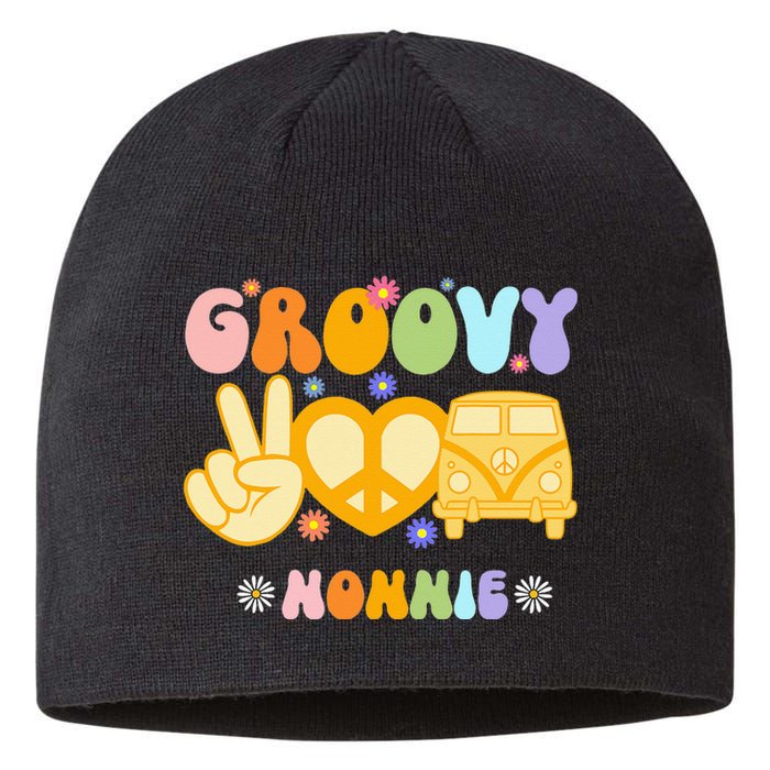 Retro Groovy Nonnie Grandma Family Matching Mothers Day Sustainable Beanie