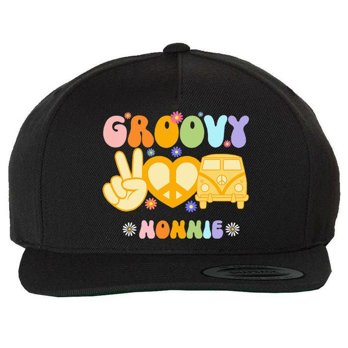 Retro Groovy Nonnie Grandma Family Matching Mothers Day Wool Snapback Cap