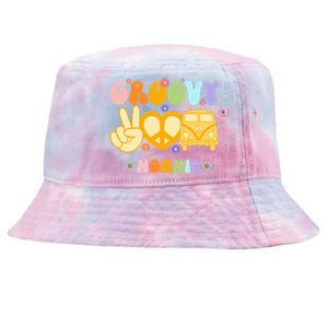 Retro Groovy Nonnie Grandma Family Matching Mothers Day Tie-Dyed Bucket Hat