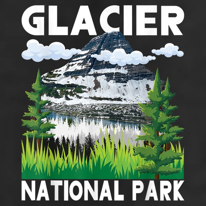 Retro Glacier National Park Hiking & Camping Lover 7 Panel Mesh Trucker Snapback Hat
