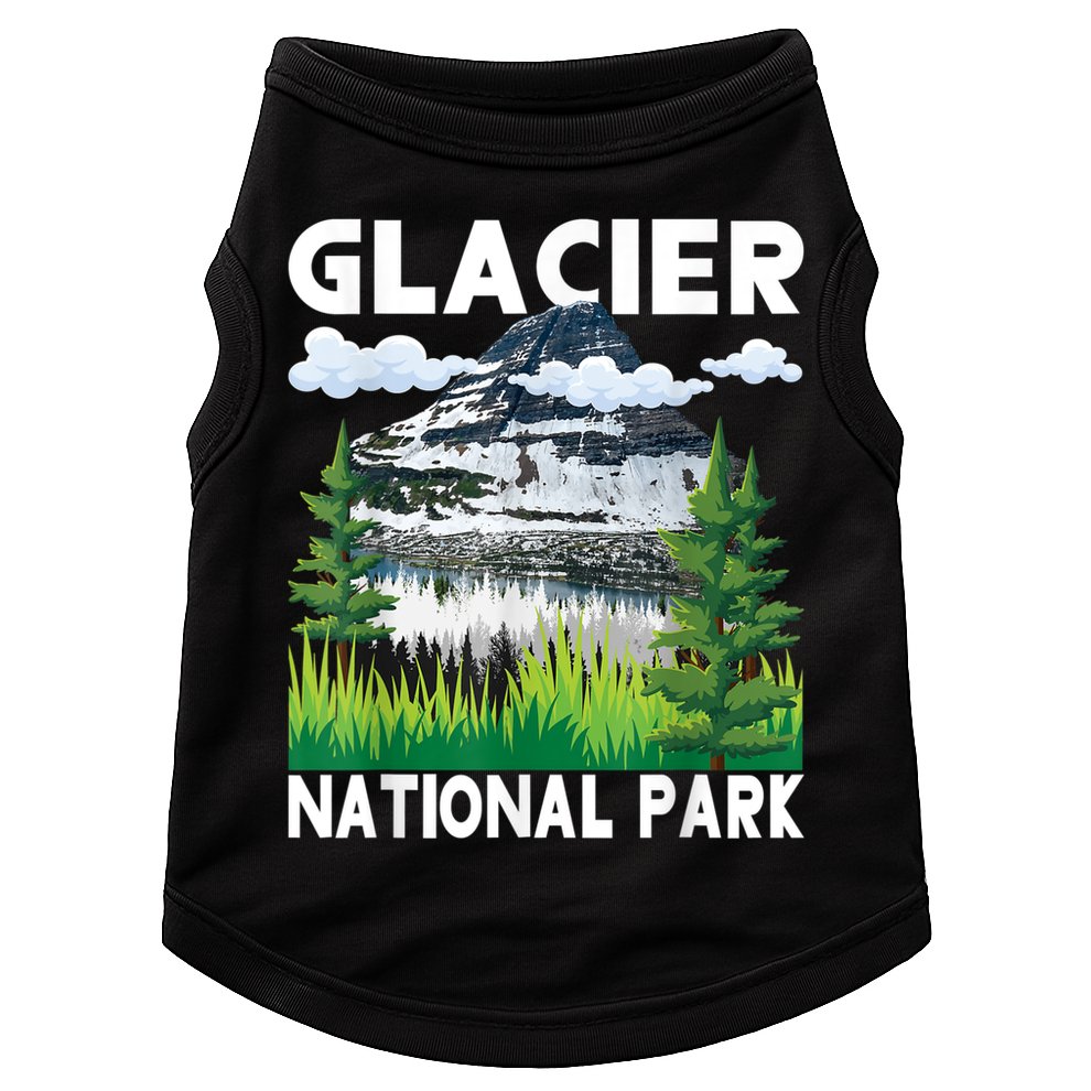 Retro Glacier National Park Hiking & Camping Lover Doggie Tank