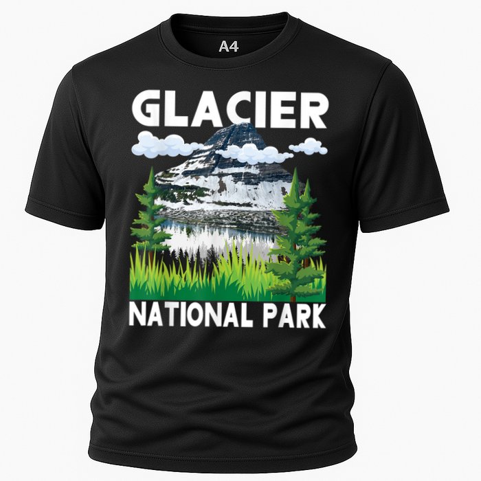 Retro Glacier National Park Hiking & Camping Lover Cooling Performance Crew T-Shirt