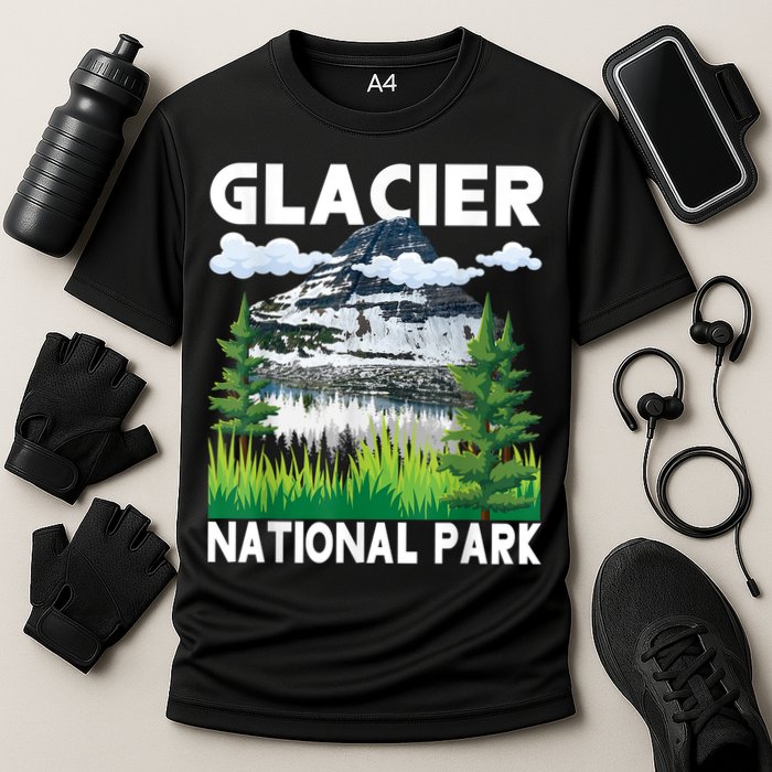 Retro Glacier National Park Hiking & Camping Lover Cooling Performance Crew T-Shirt