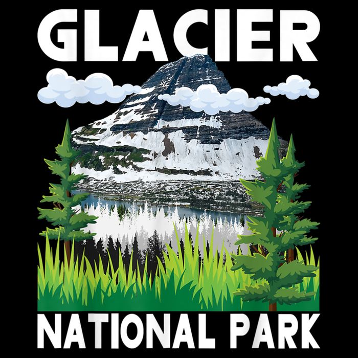 Retro Glacier National Park Hiking & Camping Lover Cooling Performance Crew T-Shirt
